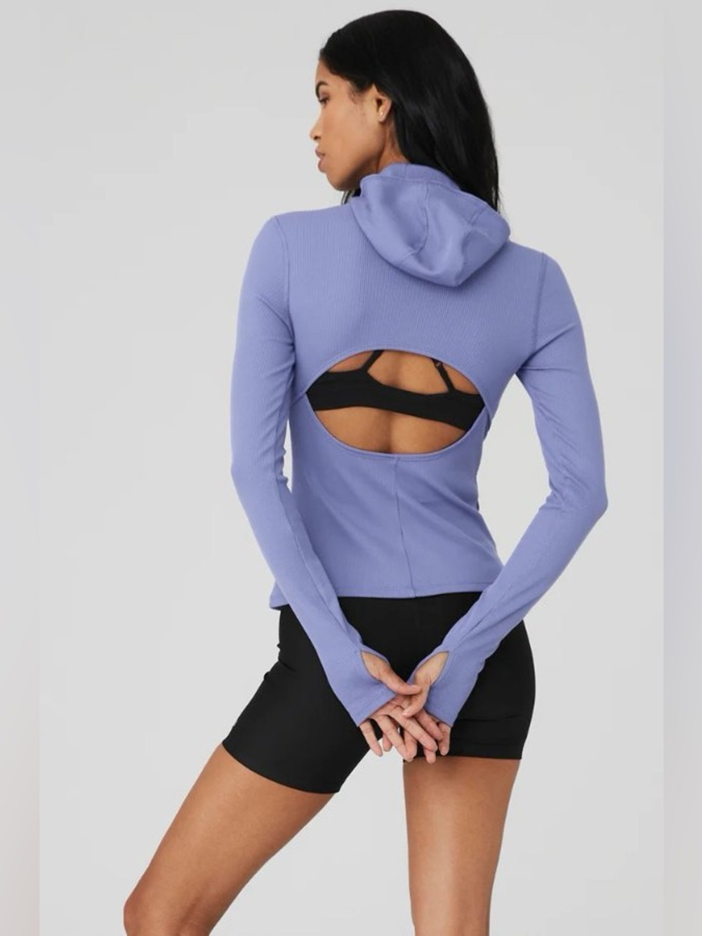 Alo Long-Sleeve Lavender Back-Cutout shirt